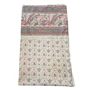 VTG DAN RIVER Colonial Floral Print QUEEN Flat Sheet Made in USA